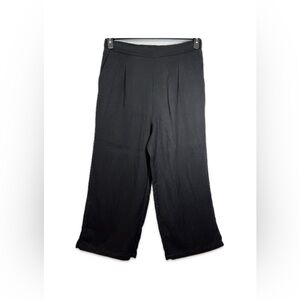 MELLODAY Black Wide-Leg Cropped Trousers Women’s Size XL Pleated Front